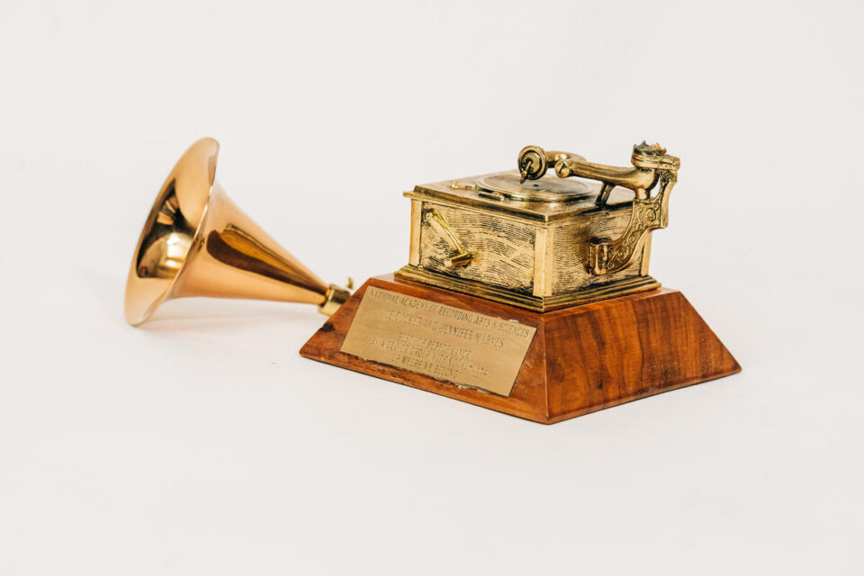 1982 Grammy award for "Up Where we Belong," presented to Joe Cocker.