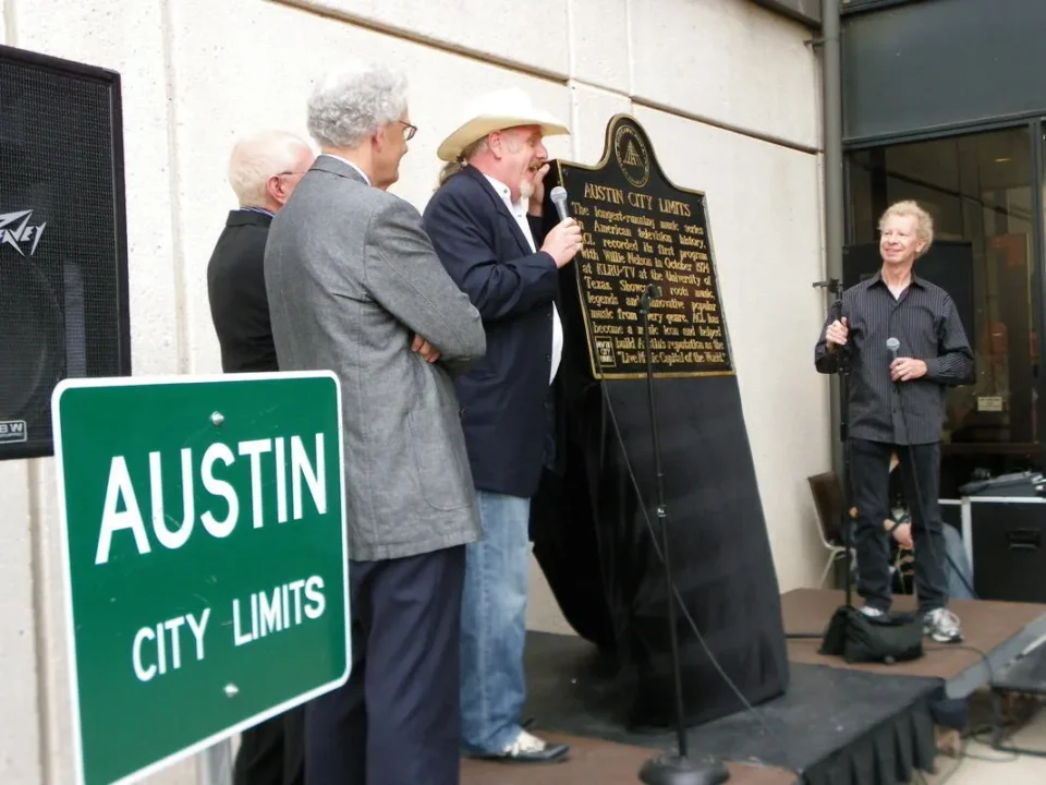 Terry Stewart, Ray Benson and Terry Lickona at the ACL Dedication